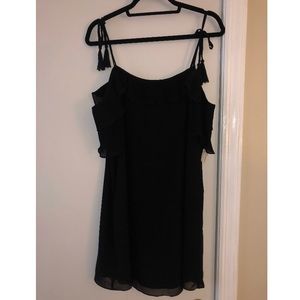 Black Cold Shoulder Mini Dress
